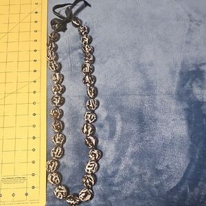. Bold Black and White Necklace Hawaiian Luau